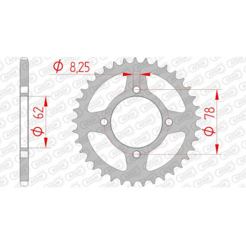 AFAM steel crown 37 teeth not 420 type 14112 Kawasaki KFX 50 KSF 50