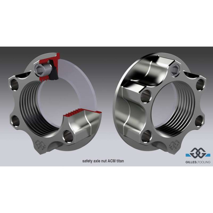 Écrou de roue arrière sécurisé GILLES TOOLING ACM titane M24x1,5