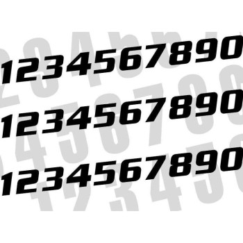 Kit numéros de course 0 à 9 (x3) SX 200x250mm Kit numéros de course 0 à 9 (x3) SX 200x250mm