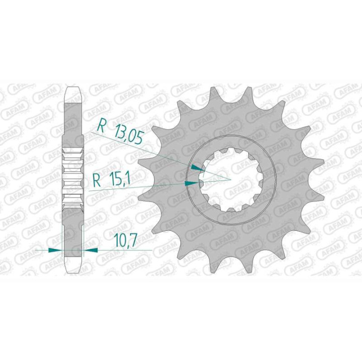 Pignon AFAM 16 dents pas 530 type 21801 Yamaha RD 500 LC
