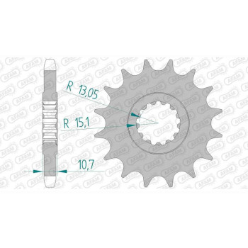 Pignon AFAM 16 dents pas 530 type 21801 Yamaha RD 500 LC