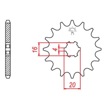 Pignon JT 13 dents pas 428 type 416