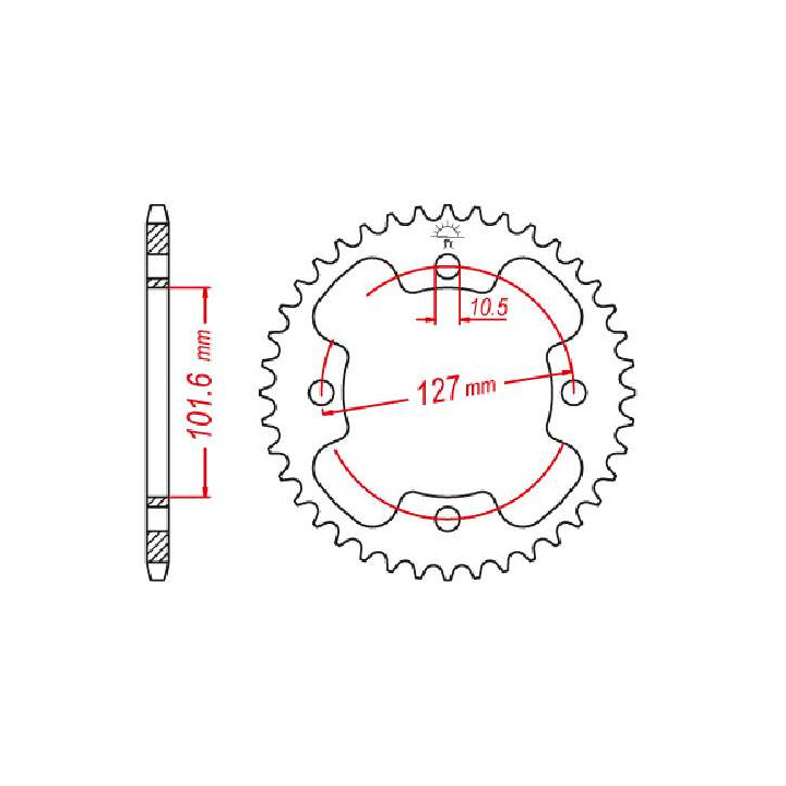 Steel crown JT 38 teeth not 525 type 1480