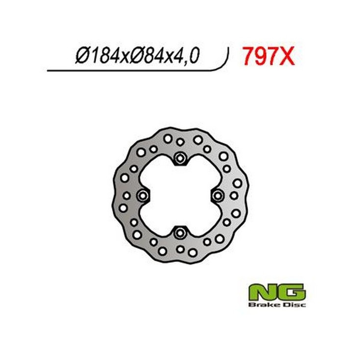 Fixed petal NG brake disc 184mm (ref. 797X)