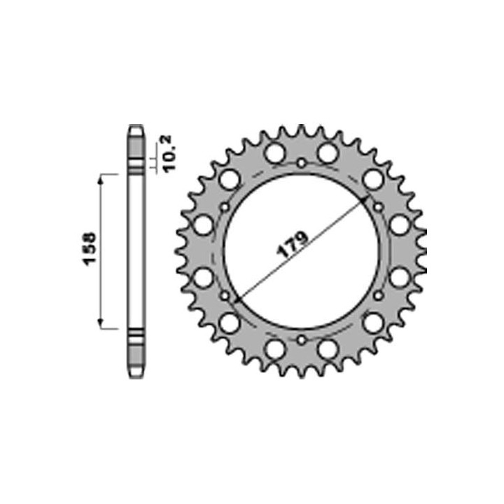 Couronne acier PBR 45 dents pas 525 type 4427 Aprilia ETV1000 Caponord Couronne acier PBR 45 dents pas 525 type 4427 Aprilia ETV1000 Caponord