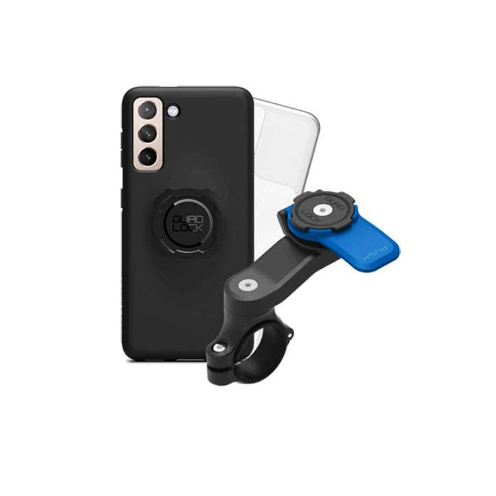 Pack Quad Lock Handlebar Mount + coque Galaxy S21 + protection pluie