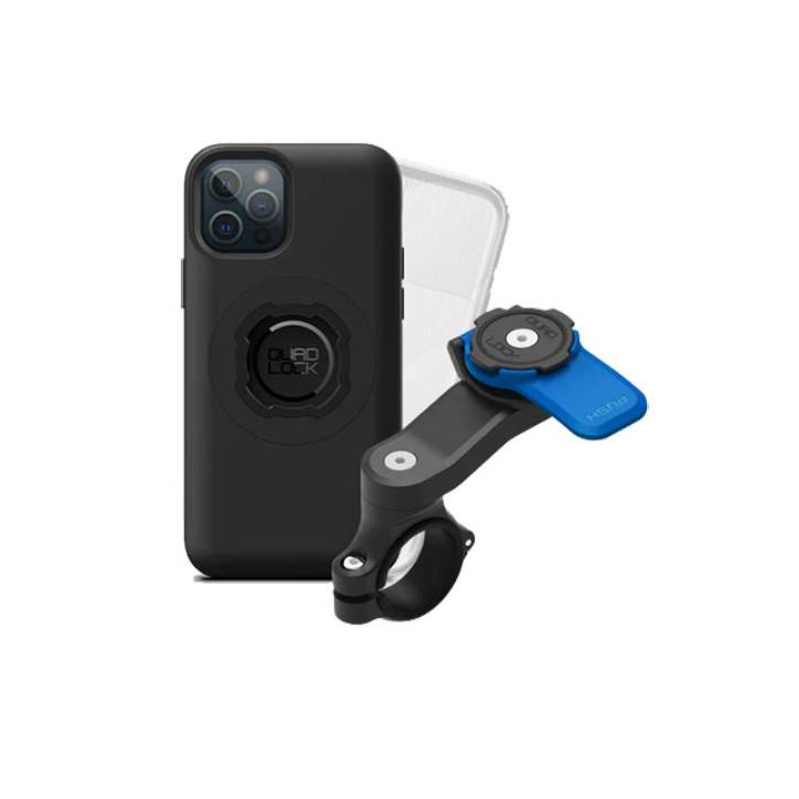 Pack Quad Lock Handlebar Mount + coque MAG iPhone 12 Pro Max + protection pluie