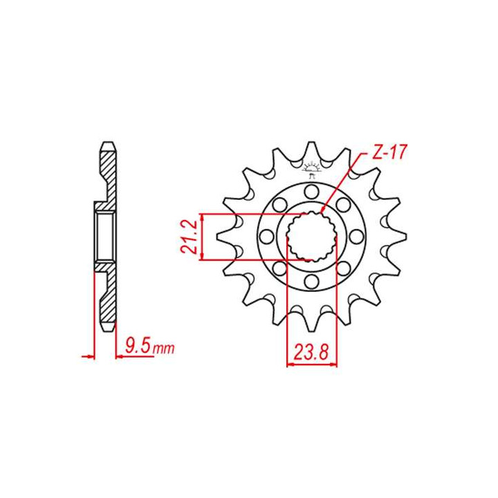 Pignon anti-boue JT 13 dents pas 520 type 1441SC