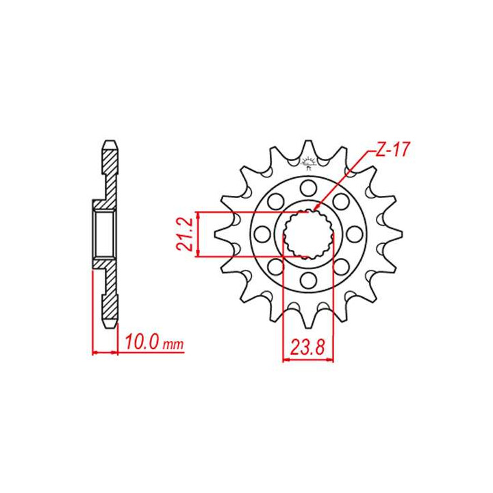 Pignon anti-boue JT 13 dents pas 520 type 1443SC Suzuki RM-Z450