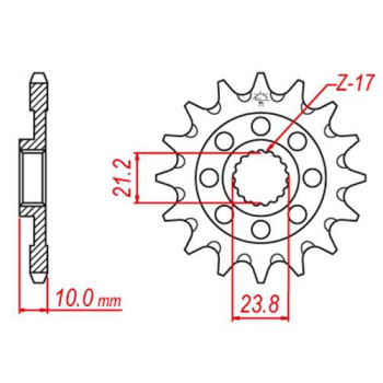 Pignon anti-boue JT 13 dents pas 520 type 1443SC Suzuki RM-Z450