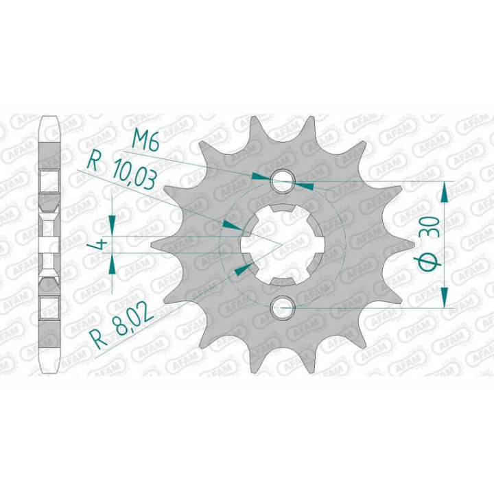 Pignon AFAM 16 dents pas 428 type 24200 C H Racing WSM 125 Motard