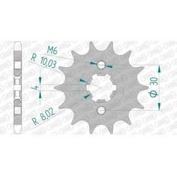 Pignon AFAM 16 dents pas 428 type 24200 C H Racing WSM 125 Motard
