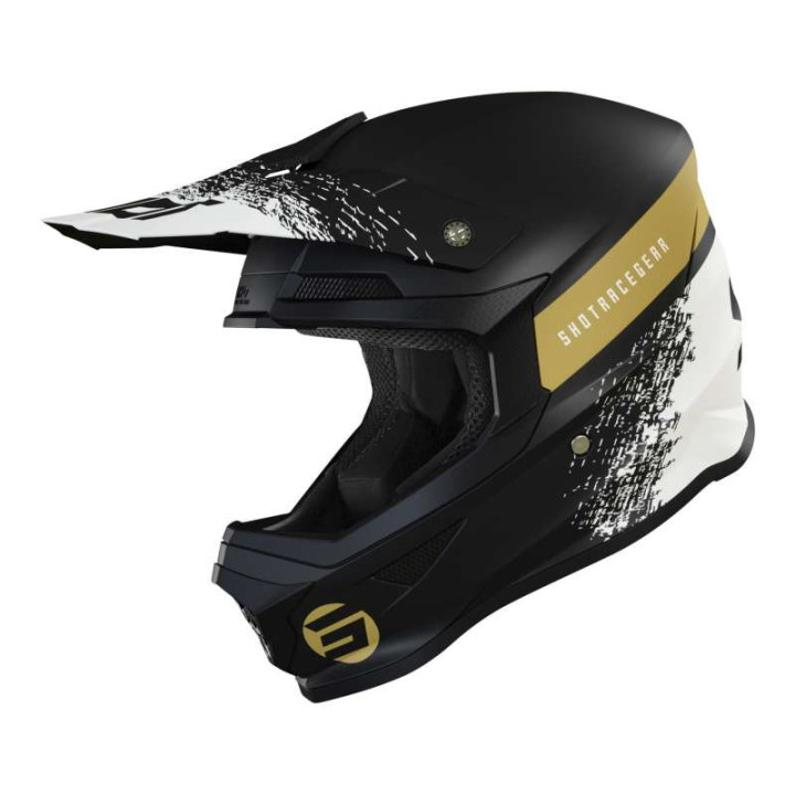 Casque moto cross Shot FURIOUS ROLL 2022 BLACK GOLD MATT
