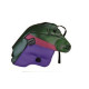 Tapis de réservoir Bagster vert prairie/lilas/bande fuchsia (1232E) Yamaha XT600 E/XT600 K