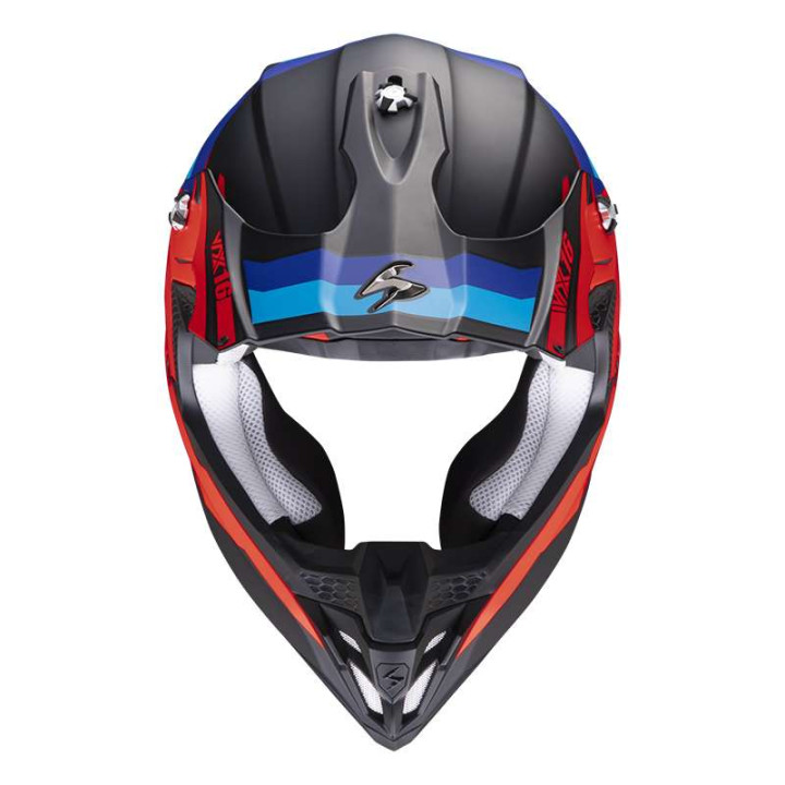 Casque cross Scorpion VX-16 EVO AIR SPECTRUM Noir mat / Rouge / Bleu Casque cross Scorpion VX-16 EVO AIR SPECTRUM Noir mat / Rouge / Bleu