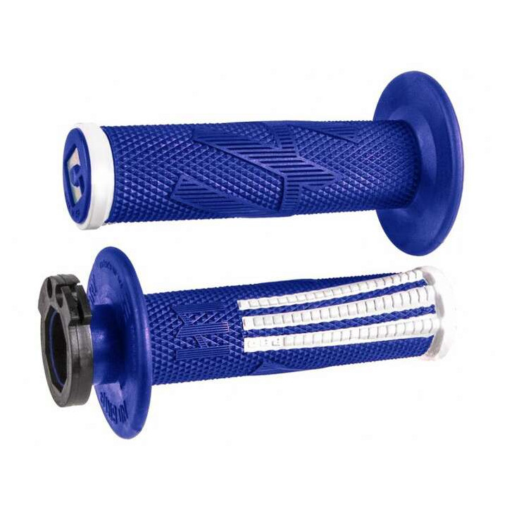 Poignées moto cross ODI EMIG PRO V2 LOCK-ON Bleu/Blanc