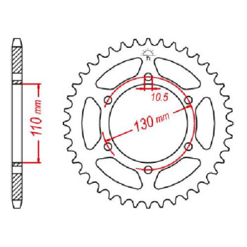 Couronne acier JT 43 dents pas 520 type 486