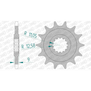 Pignon AFAM 15 dents pas 520 type 94603 MV (Agusta) 750 Brutale