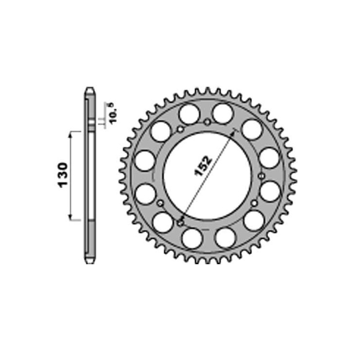 Couronne acier PBR 46 dents pas 520 type 4376 Cagiva Canyon 500
