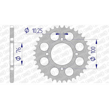 Couronne alu AFAM 38 dents pas 520 type 15313 Suzuki LT500R Couronne alu AFAM 38 dents pas 520 type 15313 Suzuki LT500R
