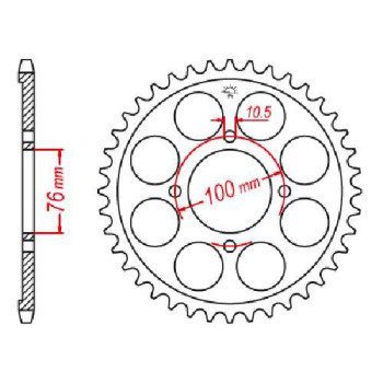 Couronne acier JT 40 dents pas 530 type 824
