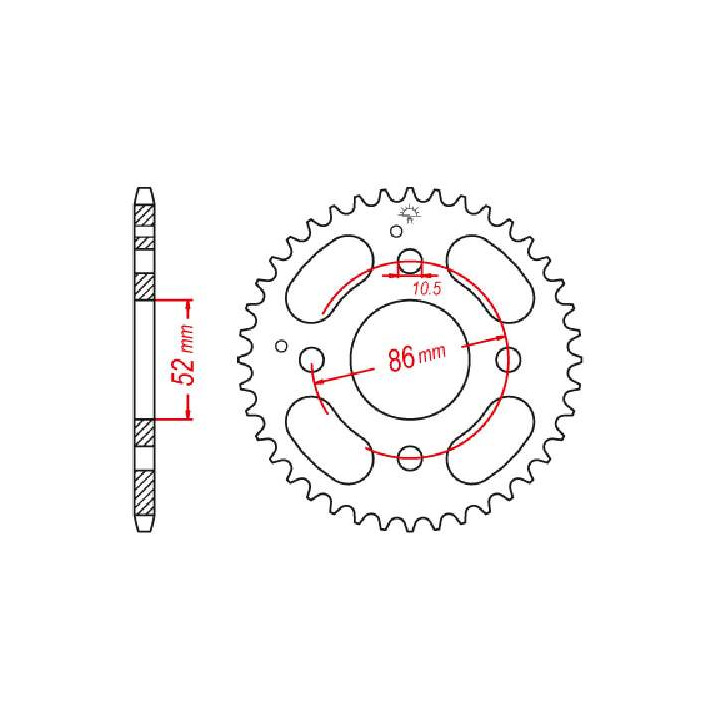 Steel crown JT 30 teeth not 520 type 1071