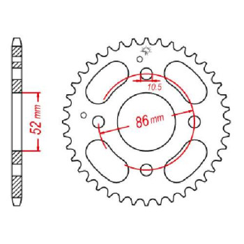 Couronne acier JT 30 dents pas 520 type 1071