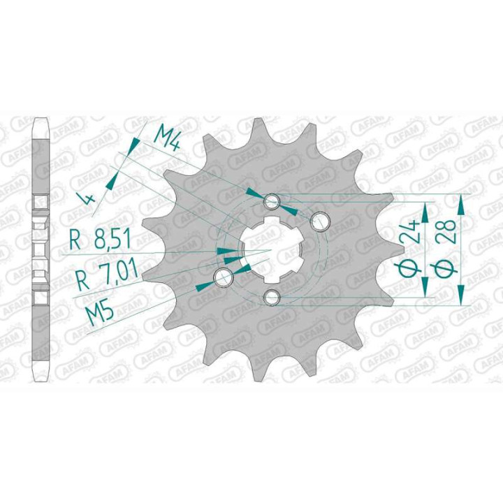 Pignon AFAM 12 dents pas 420 type 49102 Aprilia RS 50
