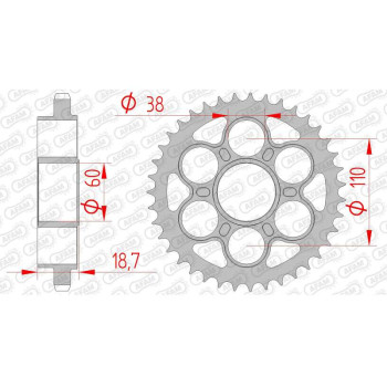 Steel crown AFAM 41 teeth not 525 type 50901 Ducati 1199 Panigale