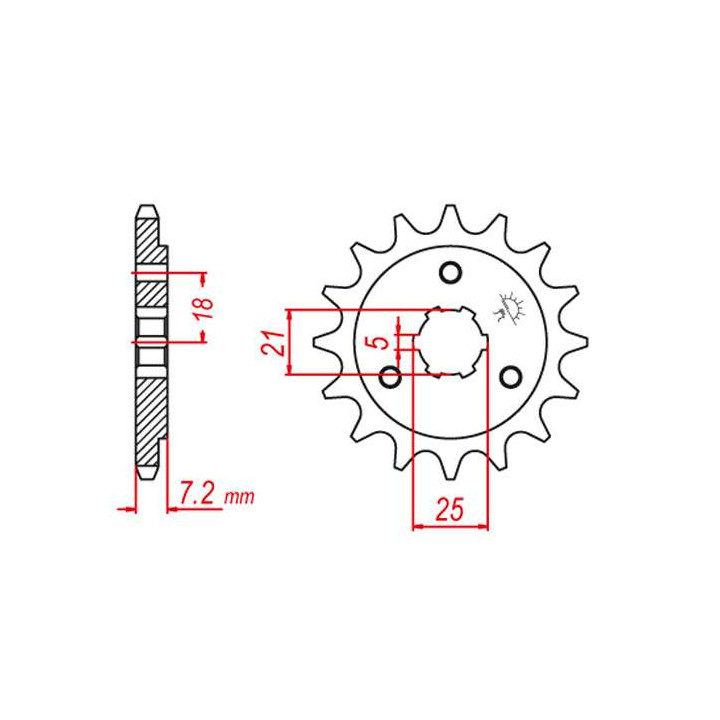 Pignon JT 15 dents pas 520 type 437