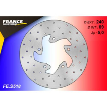 Disque de frein arrière France Equipement FE.S518 Disque de frein arrière France Equipement FE.S518