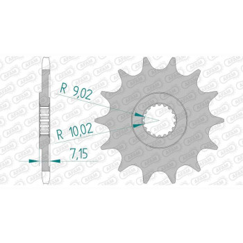 Pignon anti-boue AFAM 14 dents pas 520 type 22203 Suzuki RM 125