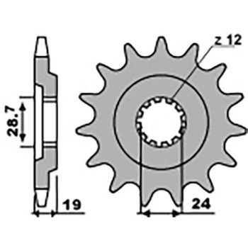 Pignon PBR 15 dents pas 632 type 527 Kawasaki GPZ1000 RX