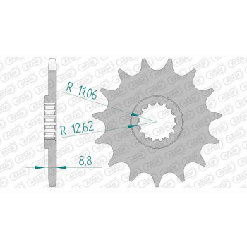 Pignon anti-boue AFAM 16 dents pas 520 type 73301 Beta RR 250 2T Enduro