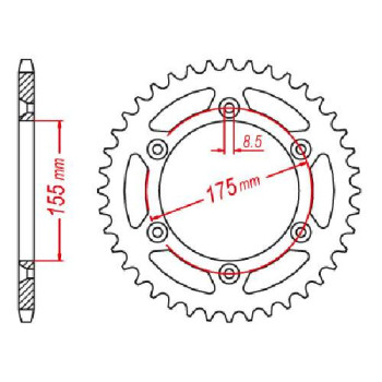 Couronne acier JT 48 dents pas 520 type 510
