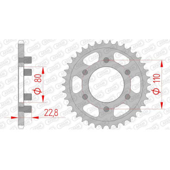 Couronne acier AFAM 38 dents pas 520 type 35200 Aprilia AF1 125 Europa Couronne acier AFAM 38 dents pas 520 type 35200 Aprilia AF1 125 Europa