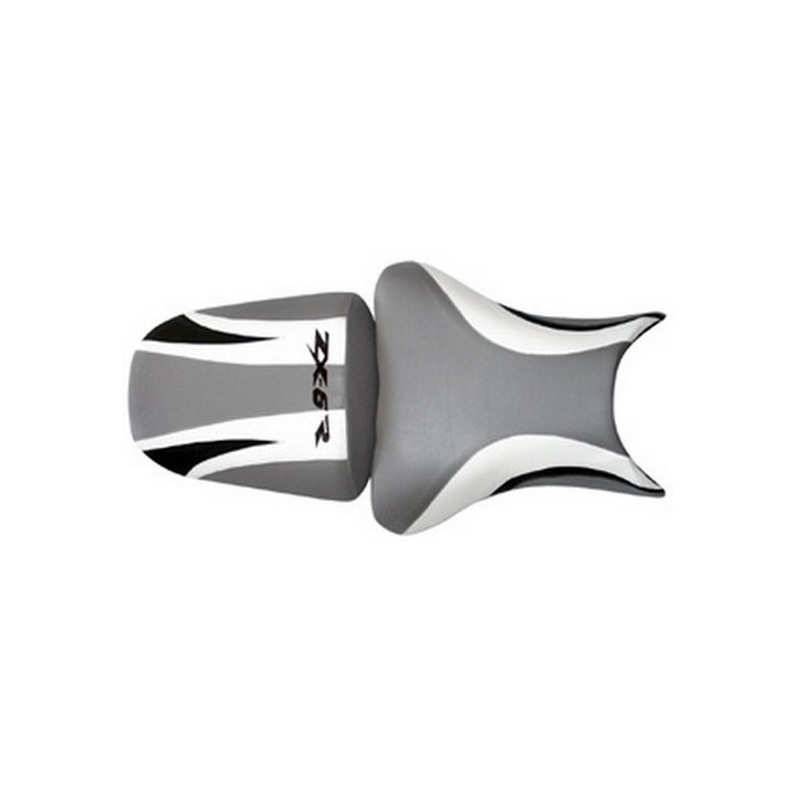 Housse de selle Bagster (2090N) Gris Clair/Noir/Blanc/Lettres Noires Kawasaki ZX6 R/RR 01-02 Housse de selle Bagster (2090N) Gris Clair/Noir/Blanc/Lettres Noires Kawasaki ZX6 R/RR 01-02