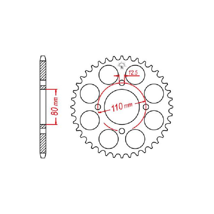 Couronne acier JT 38 dents pas 630 type 333