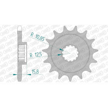 Pignon AFAM 15 dents pas 525 type 24508 Kawasaki ZX 6 R