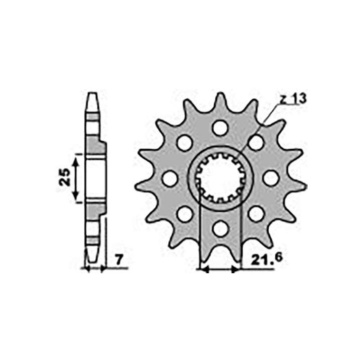 Pignon PBR 16 dents pas 520 type 2167 Suzuki GSX-R600