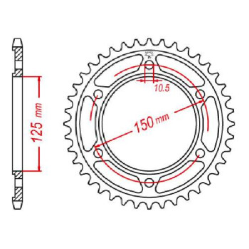 Couronne acier JT 42 dents pas 525 type 899
