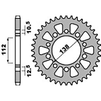 Couronne alu PBR 45 dents ultra-light pas 520 type 4384 Honda NC700JD Couronne alu PBR 45 dents ultra-light pas 520 type 4384 Honda NC700JD