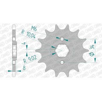 Pignon AFAM 15 dents pas 520 type 20306 Honda XL 350 R