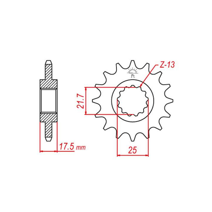 Pignon JT 15 dents pas 525 type 297 Pignon JT 15 dents pas 525 type 297