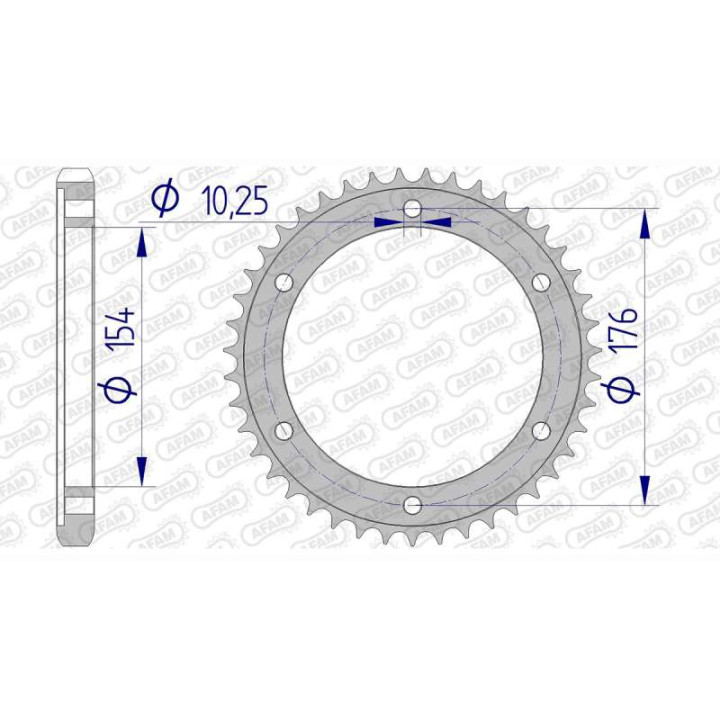 Couronne alu AFAM 46 dents pas 530 type 11619 Honda VFR 800 Couronne alu AFAM 46 dents pas 530 type 11619 Honda VFR 800