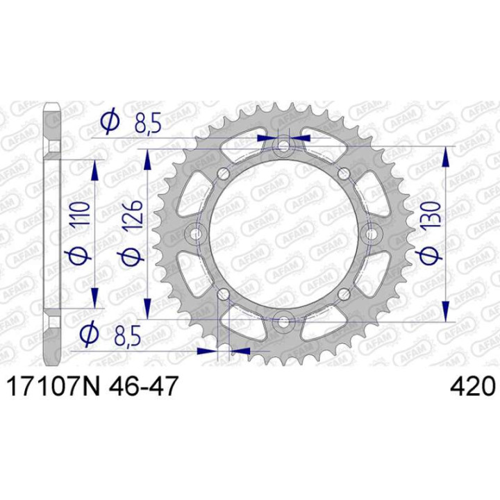 AFAM 47 teeth not 420 type 17107N Kawasaki KX 65