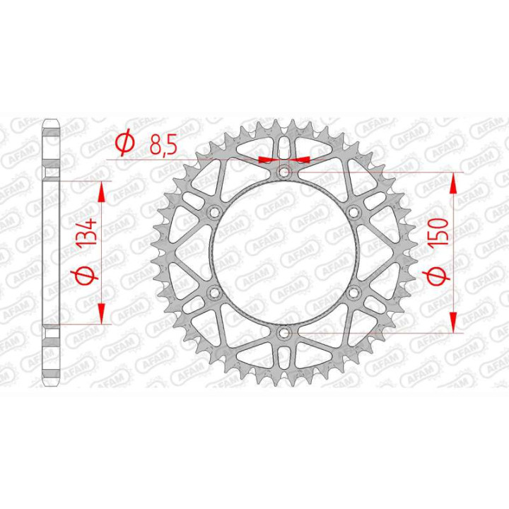 AFAM 48 ultra-light steel crown not 520 type 16206SLK Kawasaki KX/KX-F