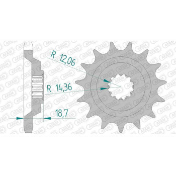 Pignon AFAM 15 dents pas 630 type 24803 Kawasaki GPZ 1000 RX