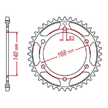 Couronne acier JT 47 dents pas 525 type 6
