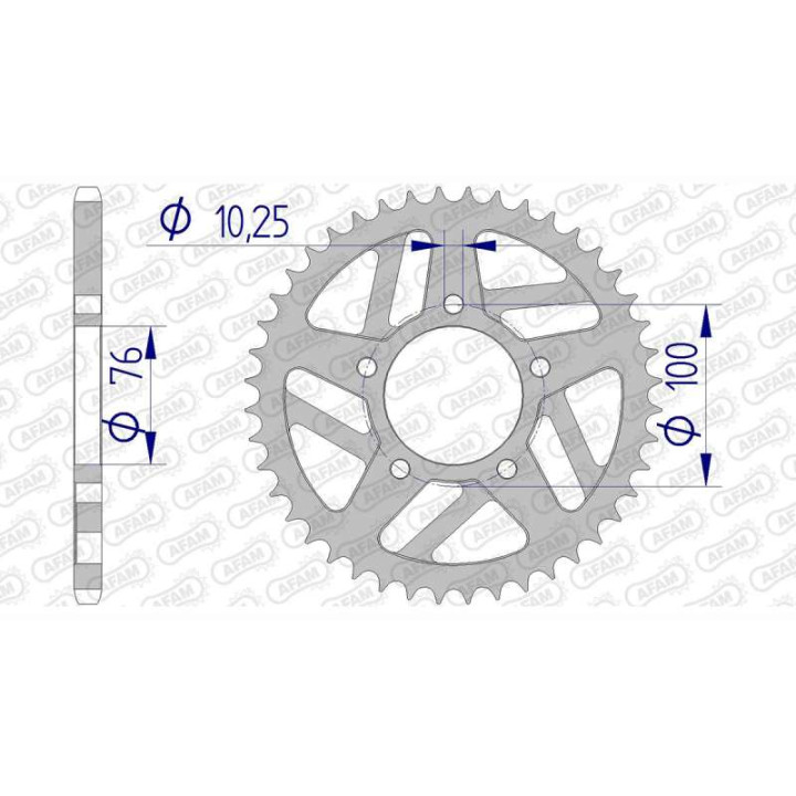 Couronne alu AFAM 45 dents pas 520 type 93622 